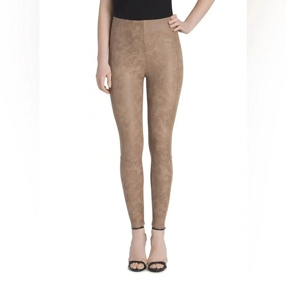 Lysse Vegan Suede Buffed Saddle Tan Pull On Leggings - Picture 1 of 8